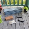 ACHLA Designs Small Nantucket Rectangular Galvanized Steel Outdoor Planter Box for 2x4 Railings with Mounting Bracket Blue 22"x6.5" - 2 of 4