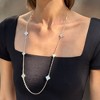 Adornia Gold Plated 36" Mother of Pearl Flower Station Necklace - 2 of 4
