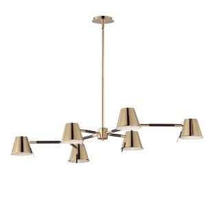 Maxim Lighting Carlo 6 - Light Chandelier in  Dark Bronze/Leather/Heritage Brass - 1 of 4