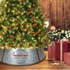 Christmas Metal Tree Collar w/ 30 Inch Diameter Base for Holiday Decor White\Silver - image 3 of 4