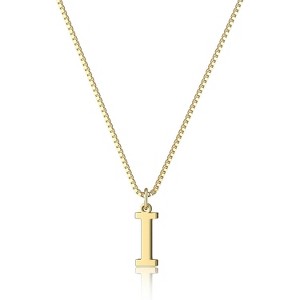 Personalized Initial Choker Gold Plated Dainty Letter Pendant Necklace Gift Gold-I - 1 of 4