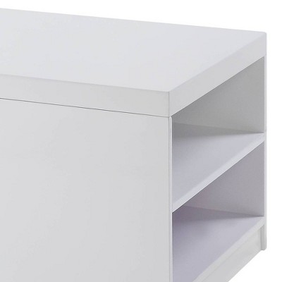 Modern Glamour High Gloss White & Chrome Rectangular Coffee Table