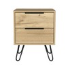 NicBex Nightstand with 2 Drawers and Handles Modern Wide End Table with Hairpin Legs for Bedroom,Living Room - 2 of 4