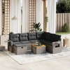 vidaXL 8 Piece Patio Sofa Set with Cushions - Gray and Dark Gray 3x Corner 3x Middle Footrest Table - 2 of 4
