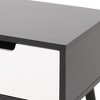FONTOI End Table Mid Century Modern Wood Finish End Table with Drawer and Splayed Legs for Living Room and Bedroom, White, 13.78"*23.62"*23.62" - 4 of 4