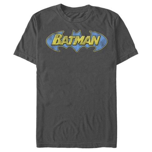 Men's Batman Logo Retro Wing T-shirt - Charcoal - Large : Target