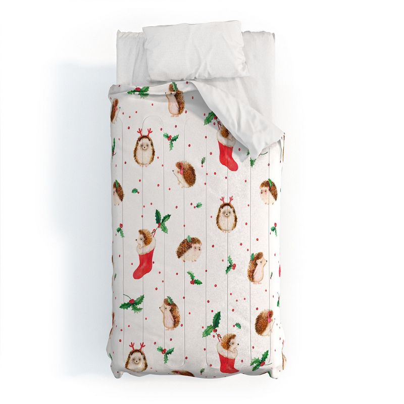 Ninola Design Hedgeog Yuletide Comforter + Pillow Sham(s) - Deny Designs, 1 of 4