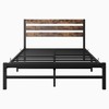 KIGFTSOD Platform Bed Frame with Rustic Vintage Wood Headboard - 4 of 4