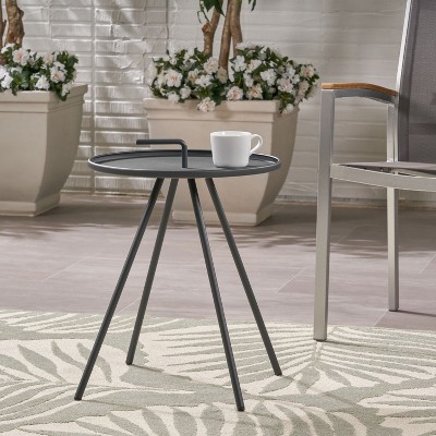 Maggift Patio End Table, Waterproof Portable Patio Small Side Table for Garden, Balcony, Courtyard, Poolside, Patio, Gray, 20"*20"*21.75"
