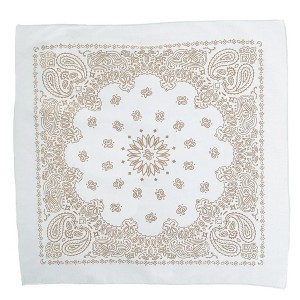 CTM Metallic Gold Paisley Print Bandana - 1 of 4