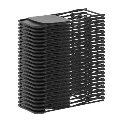 Hercules Series Black Steel Frame Folding Chair Set of 2