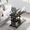 Tribesigns Height Adjustable End Table, C-Type Side Table with Wheels - 3 of 4