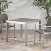 35" Square Aluminum Patio Dining Table,Modern Outdoor Table with Top,Contemporary Weather-Resistant Metal Frame Garden Dining Table-Coolbibila - 2 of 4