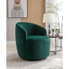 Ridstar Upholstered Velvet Swivel Accent Chair & Armchair With Metal Ring For Office, Reading & Living Room-Green - 4 of 4