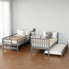 Convertible Twin Over Twin or Twin Over Full Bunk Bed with Trundle, Storage Drawers, Shelves, and Staircase, Pine Wood Frame - 4 of 4