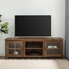 70" MDF Glass-Door Modern Farmhouse TV Stand with Adjustable Shelves and Cord Management for Living Room and Bedroom - 4 of 4