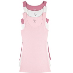 Felina Womens Cotton Ribbed Tank Top 3-Pack - 1 of 3