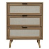 CAVINAS 3 Drawers Nightstand Bedside Table with Large Storage Space End Table for Bedroom, Living Room, Walnut - 4 of 4