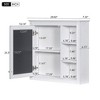 NicBex Bathroom Wall Mount Storage Cabinet Mirror Medicine Cabinet with Single Door & 3 Open Shelves - 3 of 4