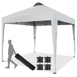 10 x 10 FT Pop Up Canopy Tent, Commercial Portable Canopy with Wheeled Carry Bag, Waterproof Party Tent for Patio, Garden - 1 of 4