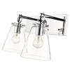 Harper 2-Light Vanity Bath Light - Dimmable Steel Fixture with Clear Glass Shades - 4 of 4