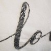 12"x18" Poly-Filled Beaded 'Love' Luxe Velvet Lumbar Throw Pillow - Edie@Home - 2 of 4