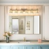 Crystal Vanity Light Modern Stainless Steel Crystal Bathroom Vanity Light Fixtures Chrome,6 Light Vanity Light Bathroom Wall Lights Fixtures E26 Base - 2 of 4