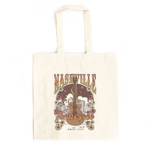 City Creek Prints Nashville Tennessee Flowers Canvas Tote Bag - 15x16 - Natural - 1 of 2