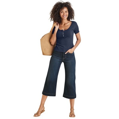 VENUS Womens Henley Short Sleeve Top