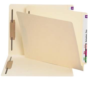 Smead End Tab Fastener File Folder, Shelf-Master  Reinforced Straight-Cut Tab, 2 Fasteners, Letter Size, Manila, 250 per Box (34125)