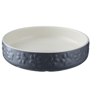 Mason Cash: Paw Print Pet Saucer - Grey - 5.2", 6.8oz - Cat Food-Water Dish - 1 of 4