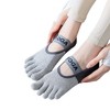 Anna-Kaci 3 Pairs Women's Cotton Sports Five Toe Anti Slip Fitness Yoga Socks with Elastic Strap - 2 of 3