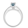 Pompeii3 1/2Ct Solitaire Blue Diamond Engagement Ring Cathedral 14k White or Yellow Gold - 3 of 4