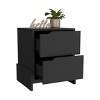 INFURNIC Nightstands Modern Bedside Table with Dual-Drawer Storage and stylish base Sleek Design for Bedroom, Black, 14.6"*17"*19.9" - 2 of 4