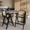 KWPZQEB 27" H Counter Height Bar Stools Set of 2, Modern Counter Stools with Cane Backrest and Arms, Woven Cane Barstools for Kitchen Island - 2 of 4