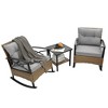 VYNXARIA 3pcs rocking rattan set wholesale leisure chair outdoor rattan rocking chair set gray - 2 of 4