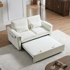 Modern Polyester Convertible Loveseat Couch with Adjustable Backrest, 2 Seater Sofa With Polyesterll-Out Bed with 2 Lumbar Pillows - 4 of 4