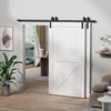 Bypass Sliding Barn Door Hardware Kit, Double Track for Double Door,Heavy Duty,Basic I/J Pulley,Slide Smoothly Quietly,Easy Install (No Door) - 2 of 4