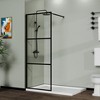 VYNXARIA 34" Shower Screen Door Walk-in Wet-room, Black, 3-panel Style - 2 of 4