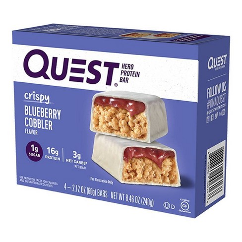 Quest Hero Protein Bar Blueberry Cobbler 4ct Target