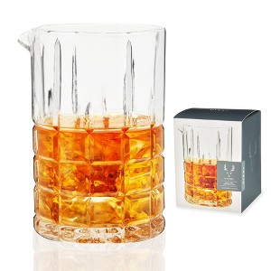 Viski Highland Mixing Glass - 18 Ounces, Crystal, Square-Cut Crystal Barware, Cocktail Accessories, Home Bar Supplies - 1 of 4