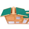 vidaXL Rabbit Hutch Bunny Cage with Pull Out Tray and Ramp Solid Wood Pine - Brown and Green - 4 of 4
