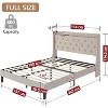 coucheta Bed Frame with Charging Station,Upholstered Platform Bed Frame with Storage Wingback Headboard,No Box Spring Needed,Noise-Free,Easy Assembly - 2 of 4