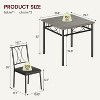 Dining Table Set for 2, Square Space-Saving,3 Piece Kitchen Table with 2 Chairs - 2 of 4