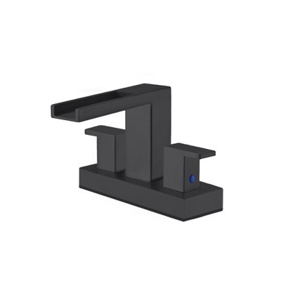YAWWALK Centerset Double Handle Bathroom Faucet with Waterfall Spout (Valve Included)