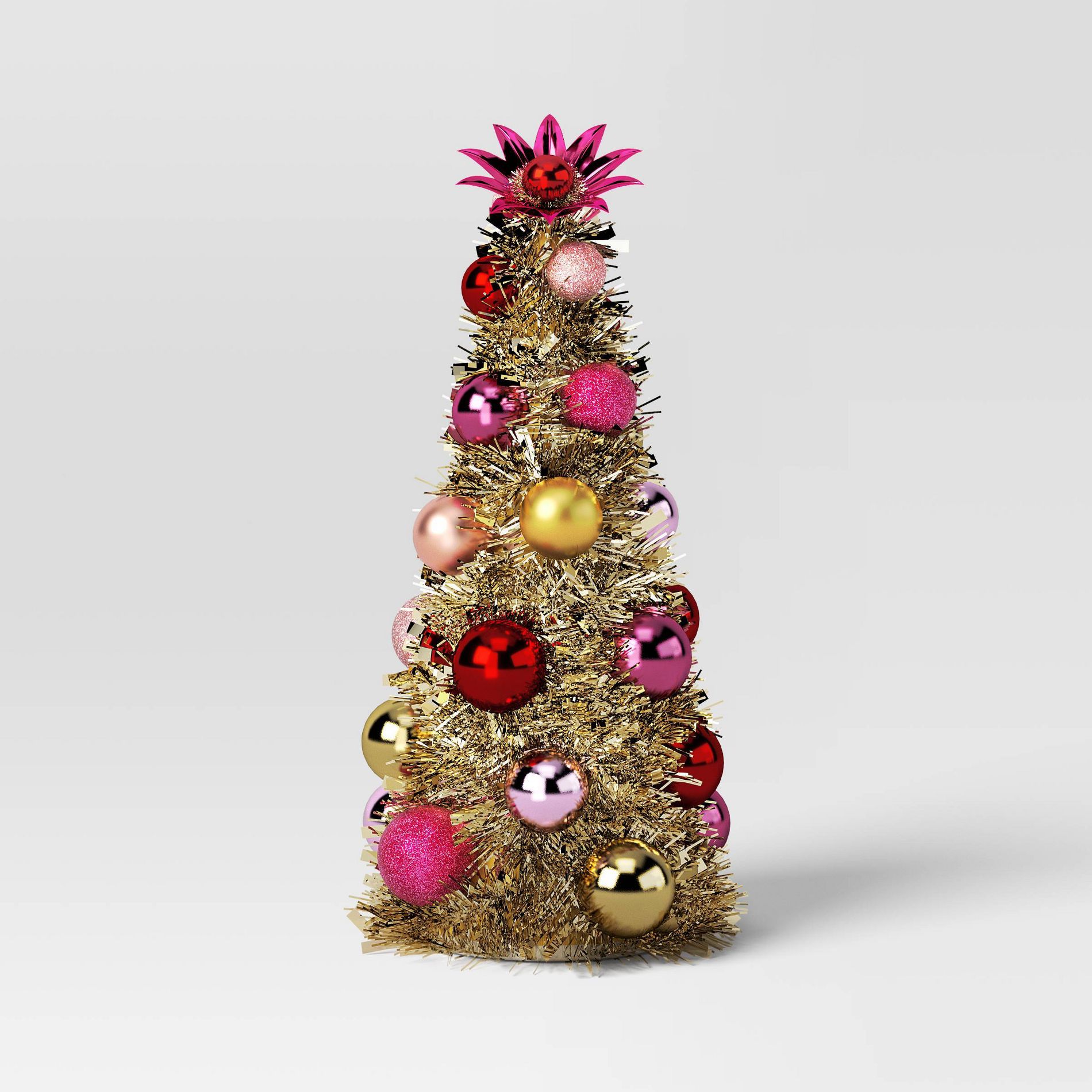 12.5" Christmas Tinsel Tree Gold - Wondershop™