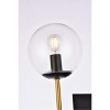 Elegant Lighting Neri 2 lights black and brass and clear glass wall sconce - 4 of 4