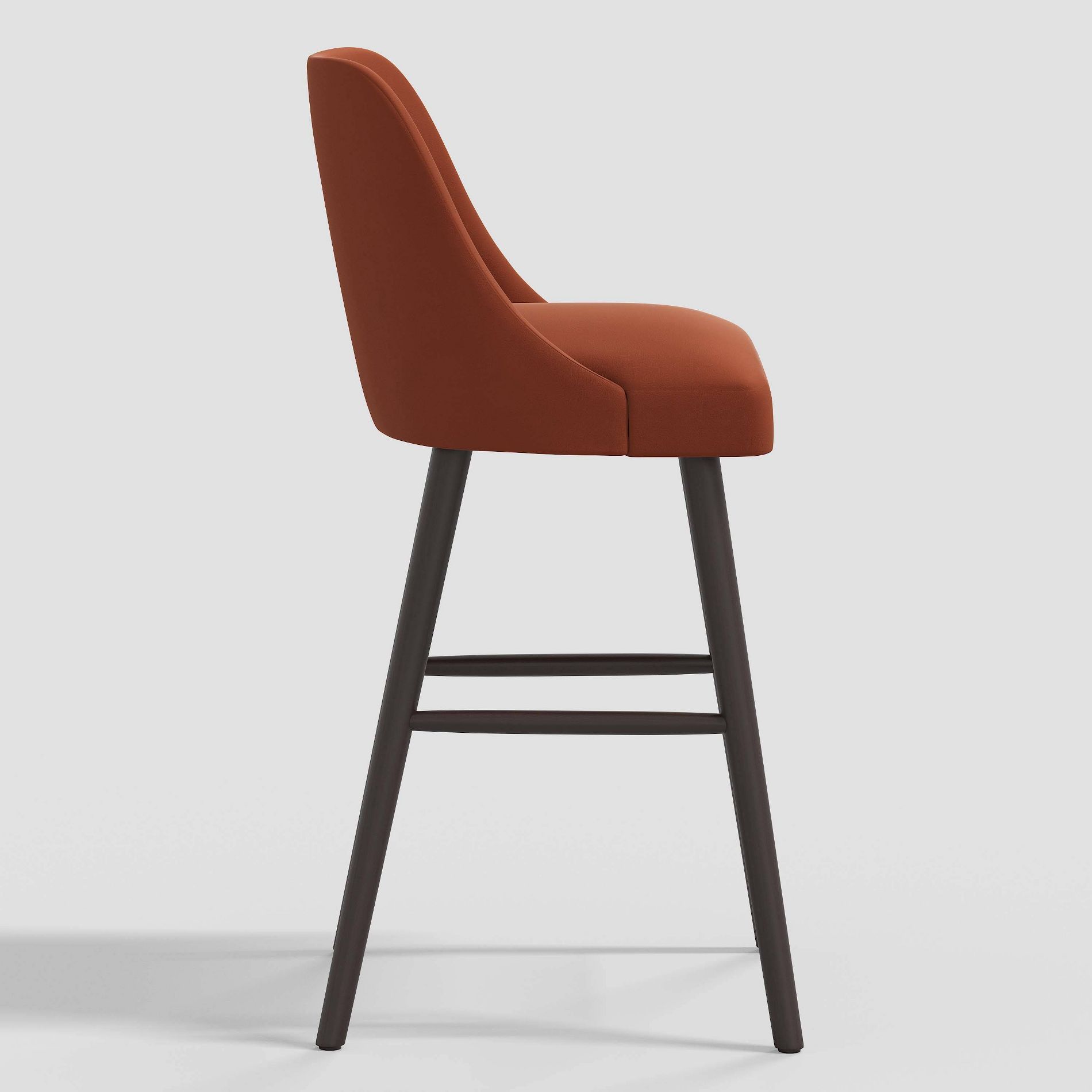 Geller Modern Counter Height Barstool Velvet Burnt Orange - Threshold™: Upholstered, Rubberwood Frame, 250lb Capacity