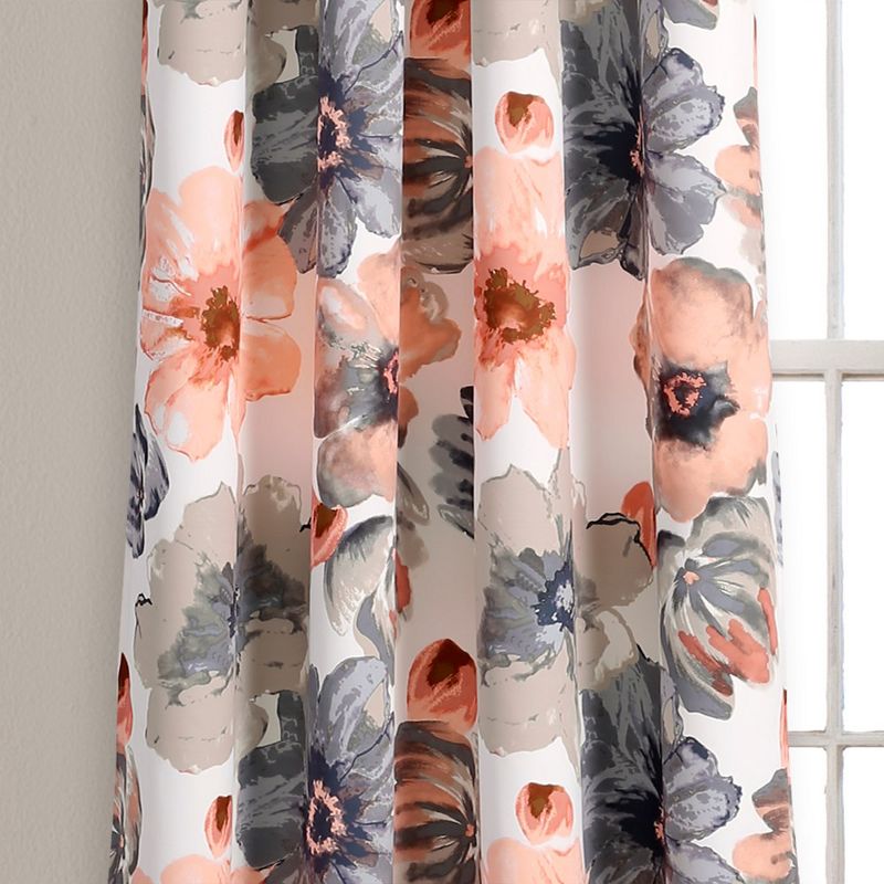 Home Boutique Leah Room Darkening Window Curtains Set - Coral and Gray - 52 x 84, 4 of 5