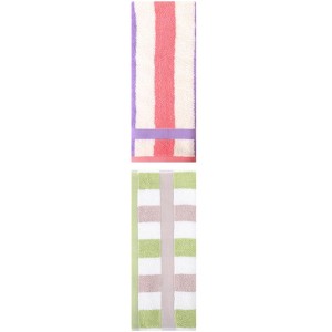 REGALWOVEN 2 Pack Cotton Soft Absorbent Striped Hand Towels for Bathroom 13" x 29" - 1 of 4